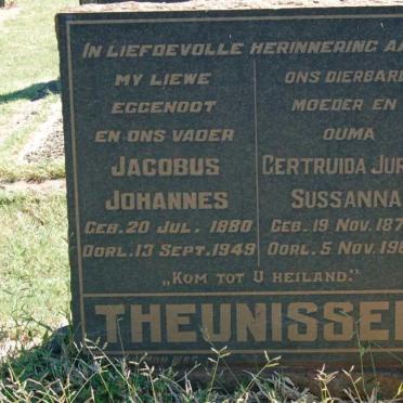 THEUNISSEN Jacobus Johannes 1880-1949 &amp; Gertruida Jurina Sussanna 1877-1961