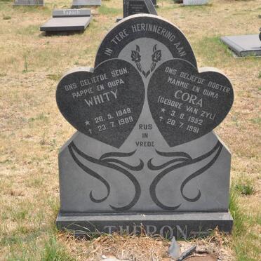 THERON Whity 1948-1989 &amp; Cora VAN ZYL 1952-1991