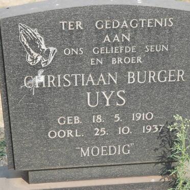 UYS Christiaan Burger 1910-1937