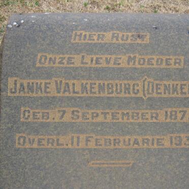 VALKENBURG Janke nee DENKEMA 1872-1930