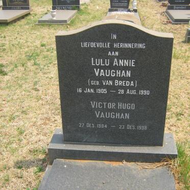 VAUGHAN Victor Hugo 1904-1998 &amp; Lulu Anne VAN BREDA 19015-1990