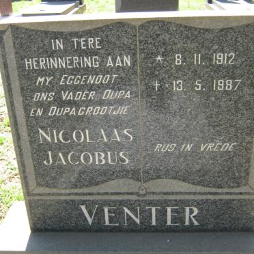 VENTER Nicolaas Jacobus 1912-1987