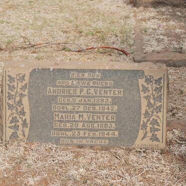 VENTER Andries P.G. 1883-1942 &amp; Maria M. 1883-1944