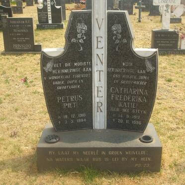 VENTER Petrus 1910-1994 &amp; Catharina Frederika STEYN 1912-1996