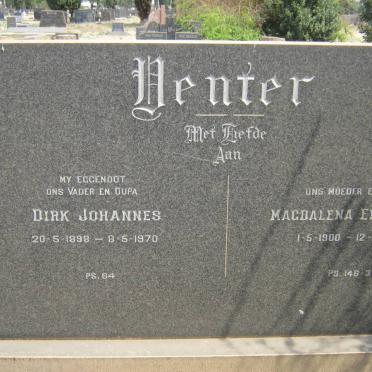 VENTER Dirk Johannes 1898-1970 &amp; Magdalena Elizabeth 1900-1978