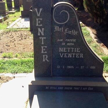 VENTER Tjaart Barend 1896-1966 &amp; Nettie 1905-1991 :: VAN DER WALT Jeanette 1934-1959