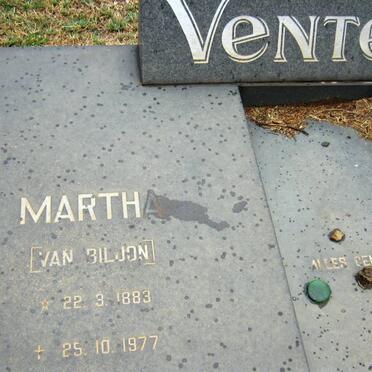 VENTER Jan Charel Marthinus 1914-1978 &amp; Martha VAN BILJON 1883-1977