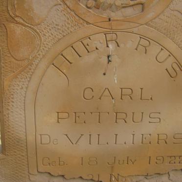 VILLIERS Carl Petrus, de 1922-1933