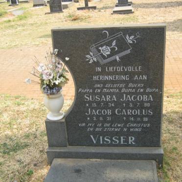 VISSER Jacob Carolus 1931-1999 &amp; Susara Jacoba 1934-1990