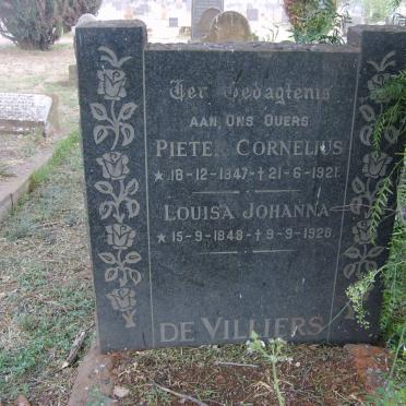 VILLIERS Pieter Cornelius, de 1847-1921 &amp; Louisa Johanna 1848-1928 