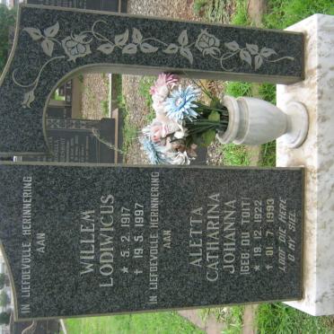 VILJOEN Willem Lodiwicus 1917-1997 &amp; Aletta Catharina Johanna DU TOIT 1922-1993