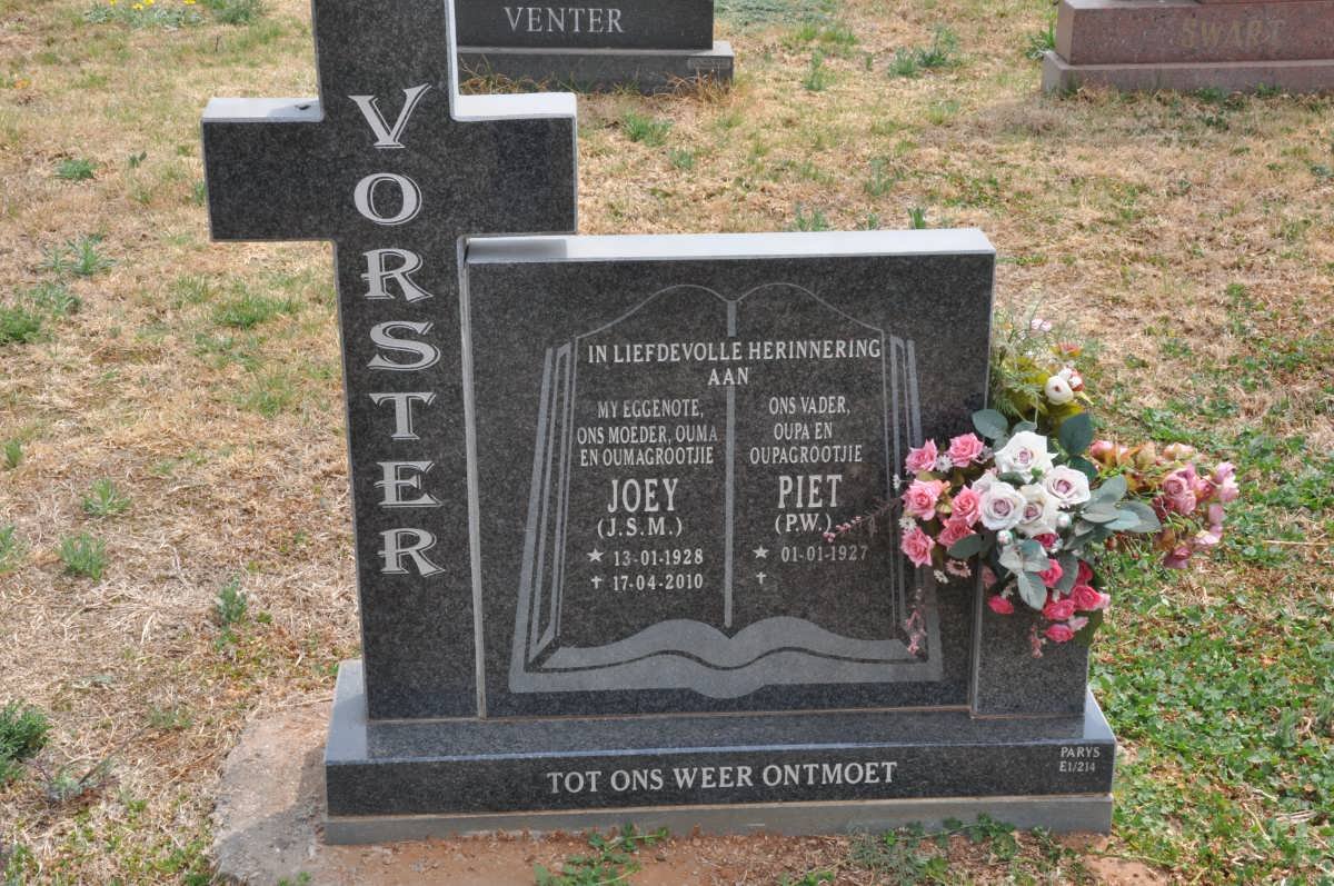 VORSTER P.W. 1927- &amp; J.S.M. 1928-2010