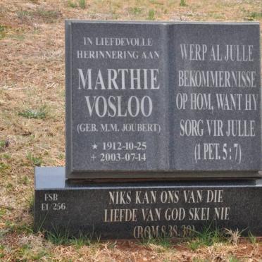 VOSLOO Marthie nee JOUBERT 1912-2003