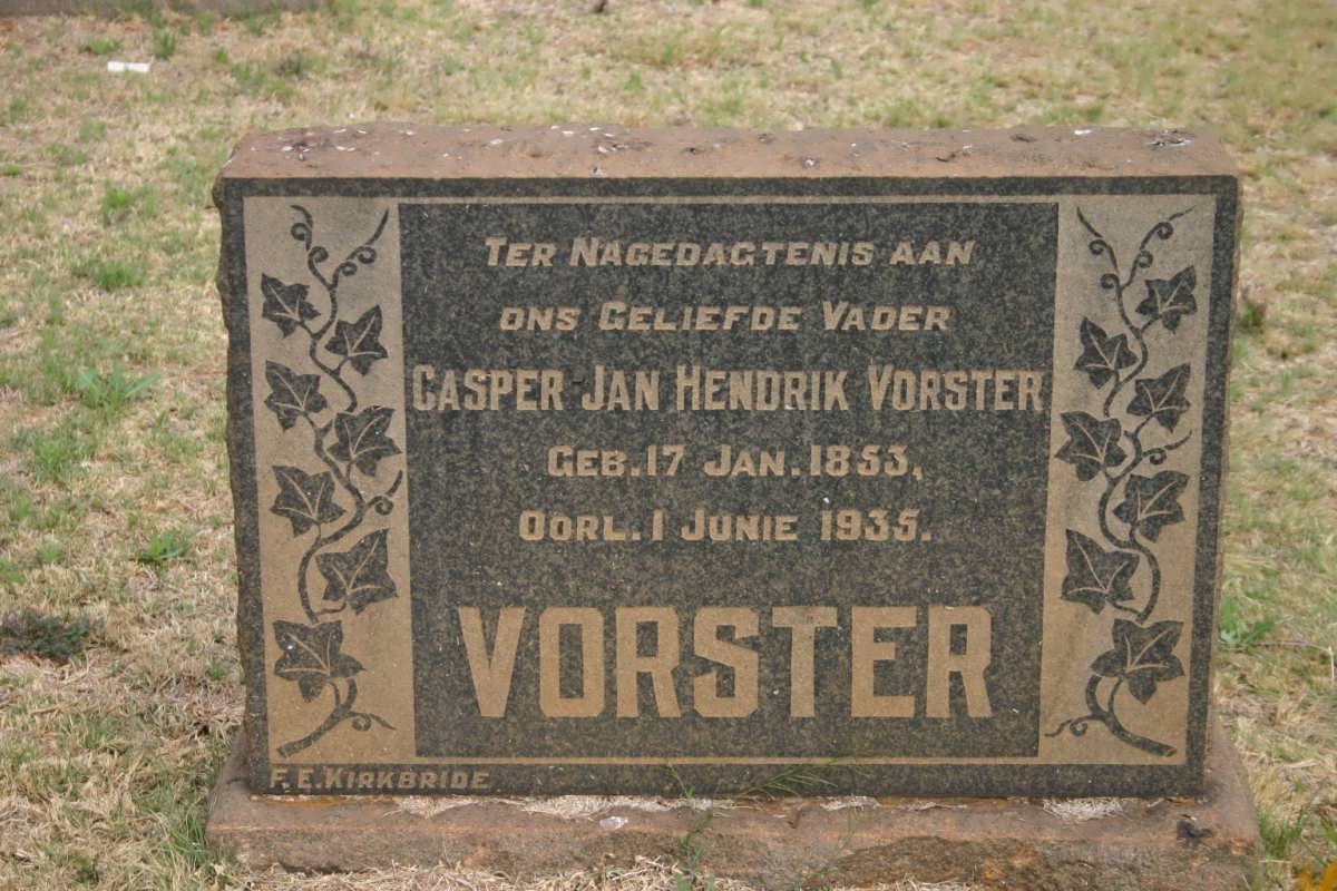 VORSTER Casper Jan Hendrik 1853-1935