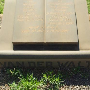 WALT Gert, van der 1892-1980 &amp; Johanna Maria RENKE 1898-1960