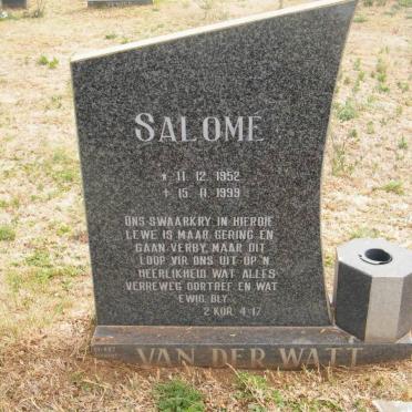 WATT Salomé, van der 1952-1999