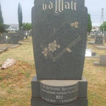 WALT Nic, van der 1922-1977