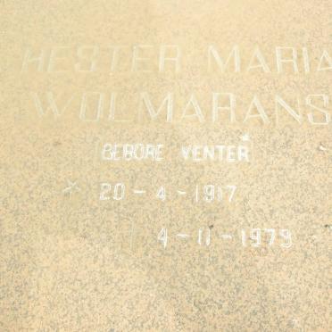 WOLMARANS Hester Maria nee VENTER 1917-1979