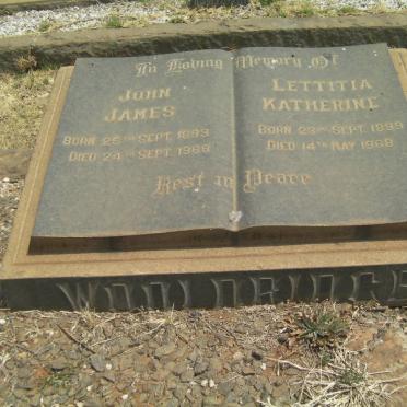 WOOLDRIDGE John James 1893-1966 &amp; Letitia Katherine 1899-1968