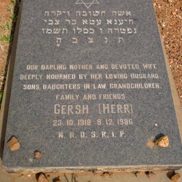 GERSH Ettie nee HERR 1918-1986
