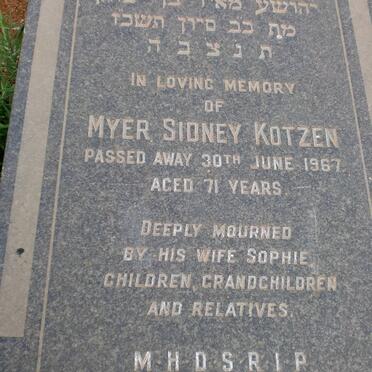 KOTZEN Myer Sidney -1967