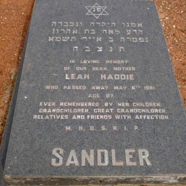 SANDLER Leah Haddie -1981