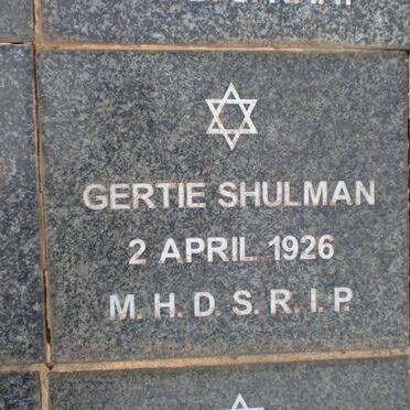 SHULMAN Gertie -1926