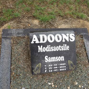 ADOONS Modisaotsile Samson 1950-2012