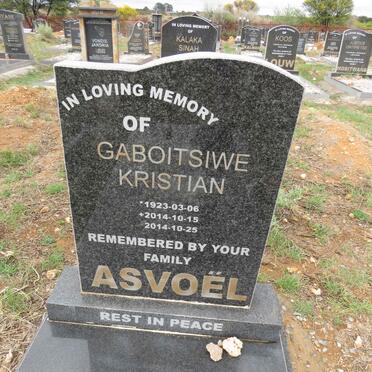 ASVOEL Gaboitsiwe Kristian 1923-2014