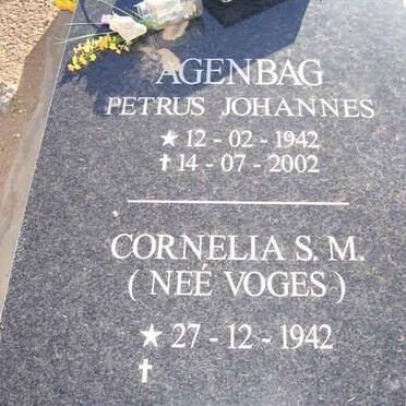 AGENBAG Petrus Johannes 1942-2002 &amp; Cornelia S.M. VOGES 1942-??