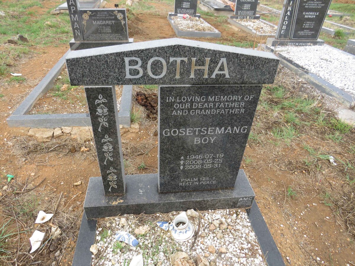 BOTHA Gosetsemang Boy 1946-2008