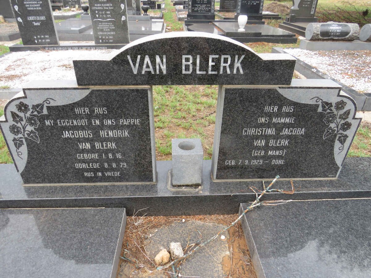 BLERK Jacobus Hendrik, van 1916-1979 & Christina Jacoba MANS 1929-
