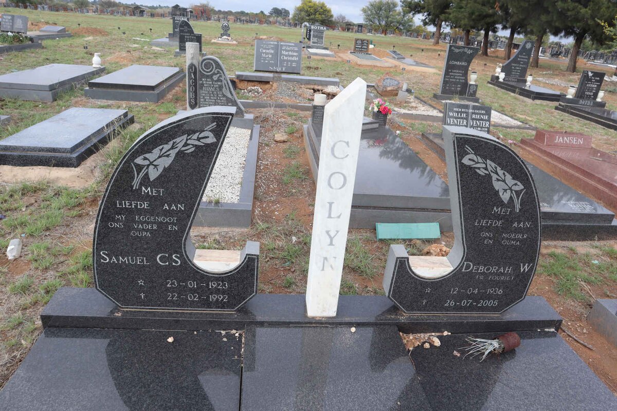 COLYN Samuel C.S. 1923-1992 & Deborah W. FOURIE 1936-2005 