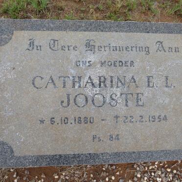 JOOSTE Catharina E.L. 1880-1954