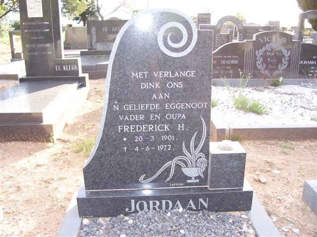 JORDAAN Frederick H. 1901-1972