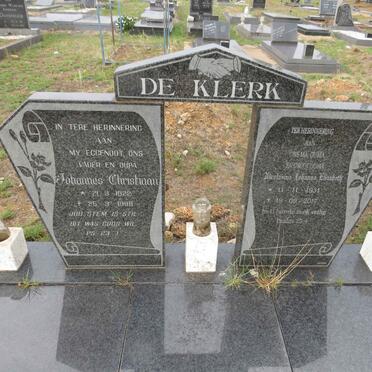 KLERK Johannes Christiaan, de 1922-1988 & Nicolasina Johanna Elizabeth 1931-2017