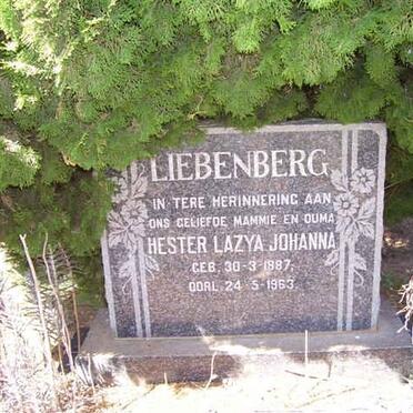 LIEBENBERG Hester Lazya Johanna 1887-1963
