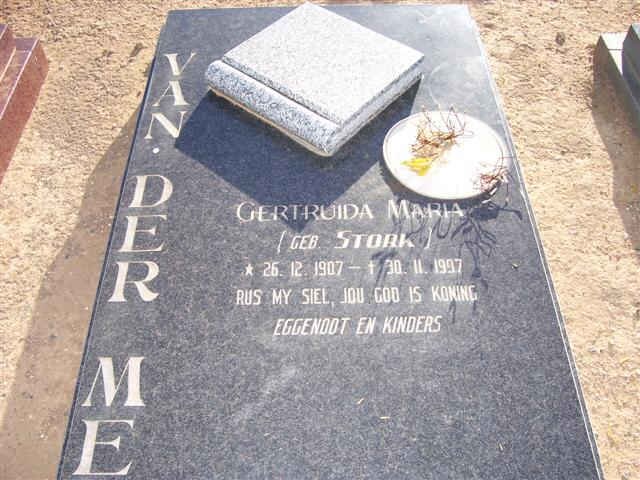 MERWE Gertruida Maria, van der nee STORK 1907-1997