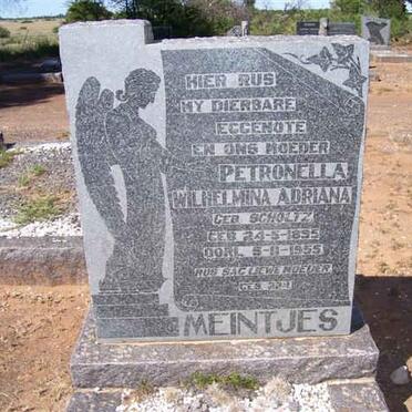 MEINTJES Petronella Wilhelmina Adriana nee SCHOLTZ 1855-1955