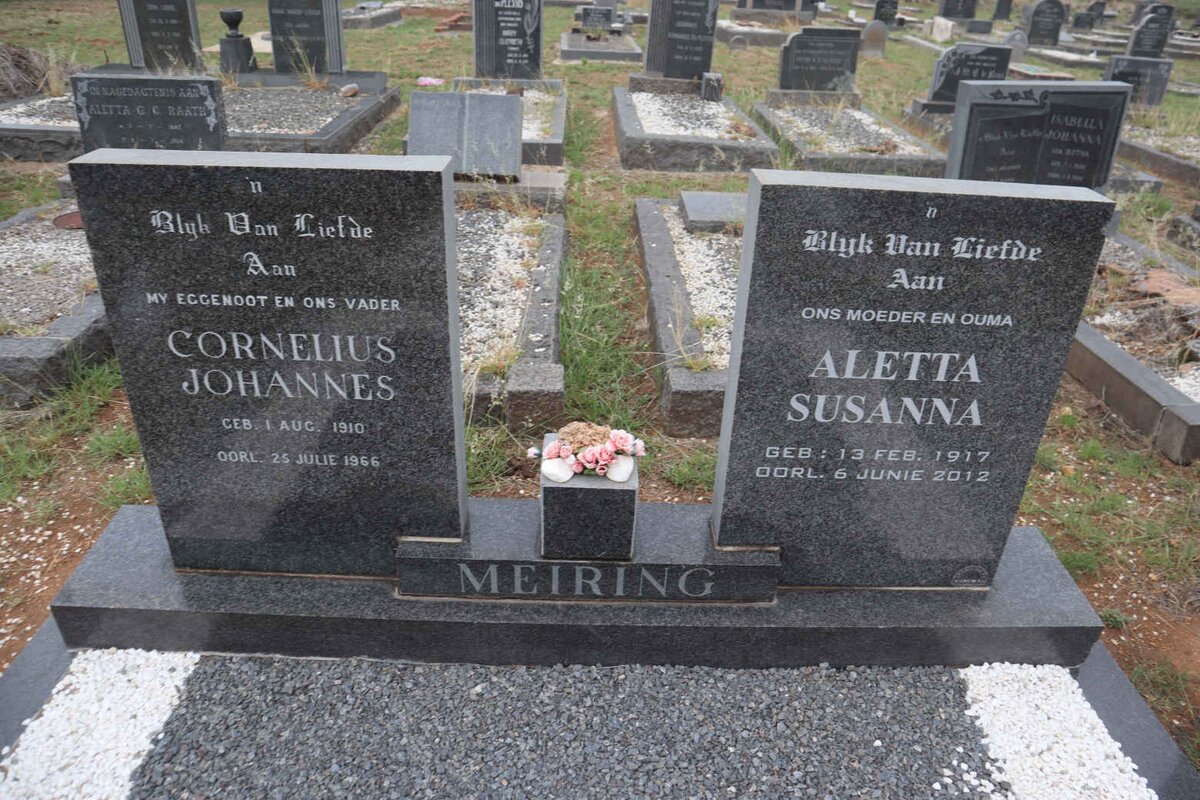 MEIRING Cornelius Johannes 1910-1966 & Aletta Susanna 1917-2012