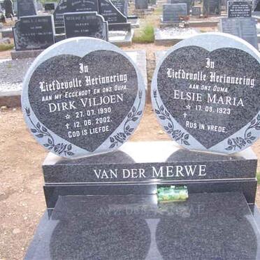 MERWE Dirk Viljoen, van der 1930-2002 &amp; Elsie Maria 1923-??