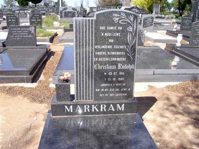 MARKRAM Christiaan Rudolph 1915-1983