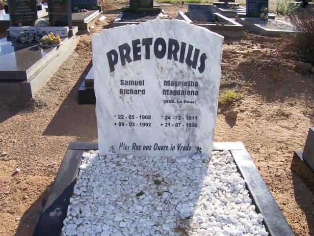 PRETORIUS Samuel Richard 1908-1992 &amp; Magrietha Magdalena LE ROUX 1911-1999
