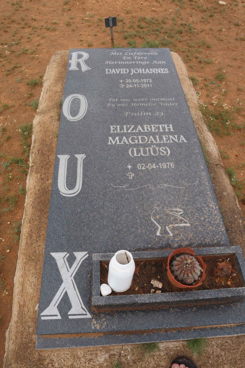 ROUX David Johannes 1972-2011 & Elizabeth Magdalena LUUS 1976-