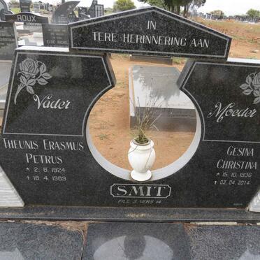 SMIT Theunis Erasmus Petrus 1924-1989 & Gesina Christina 1936-2014