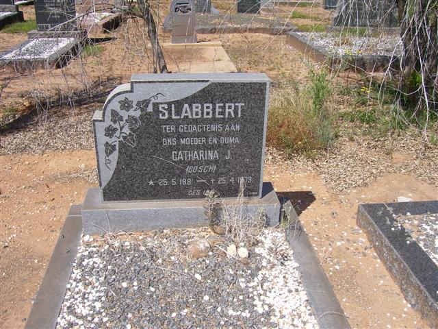 SLABBERT Catharina J. nee BOSCH 1881-1973