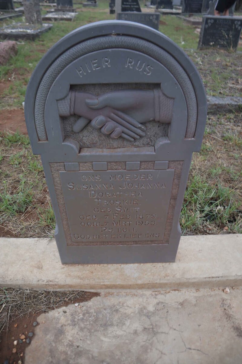 TROSKIE Susanna Johanna Dorathea nee SMIT 1879-1953