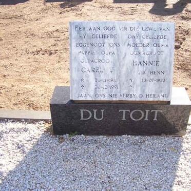 TOIT Carel, du 1918-1991 & J.B. HENN 1923-