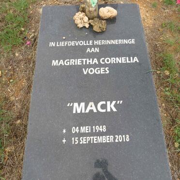 VOGES Magrietha Cornelia 1948-2018