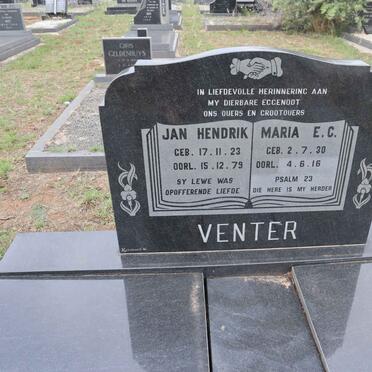 VENTER Jan Hendrik 1923-1979 & Maria E.C. 1930-2016